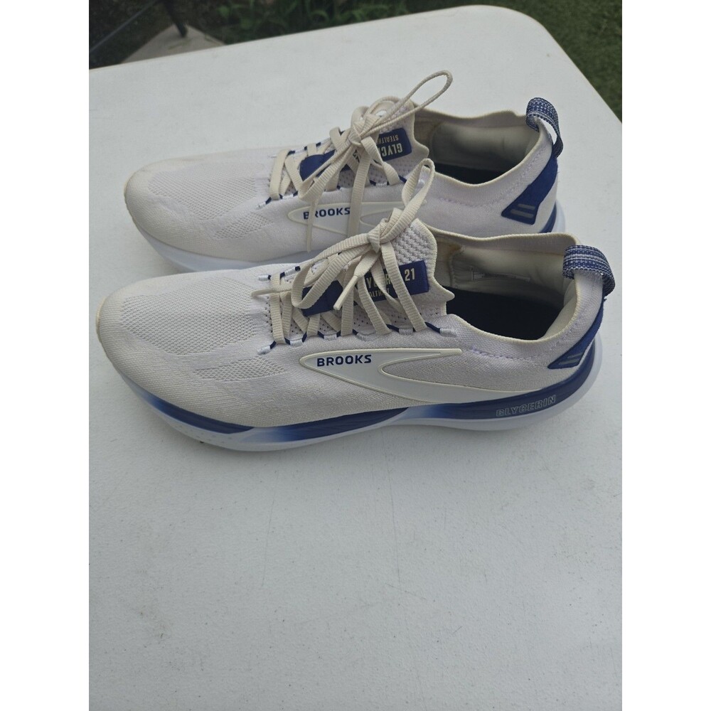 Brooks Glycerin Stealthfit 21 Mens Size 11 Medium (D) Running Shoes White Blue